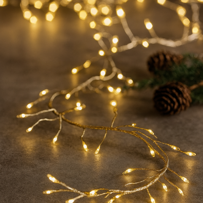 Cluster Twinkle Lights White Wire